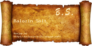 Balozin Solt névjegykártya